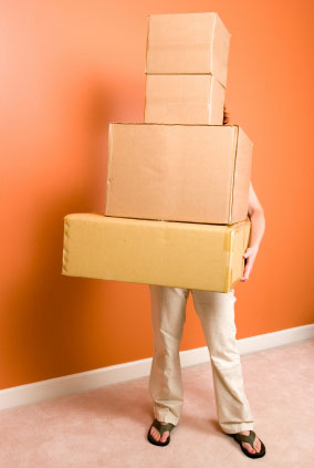 Person With Self Storage Moving Boxes