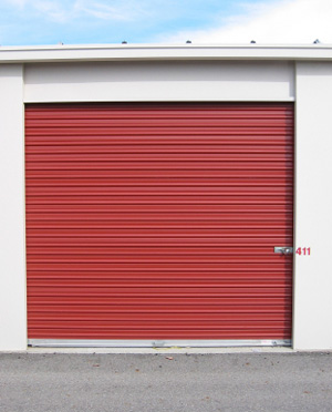 Self Storage Locker With Red Door